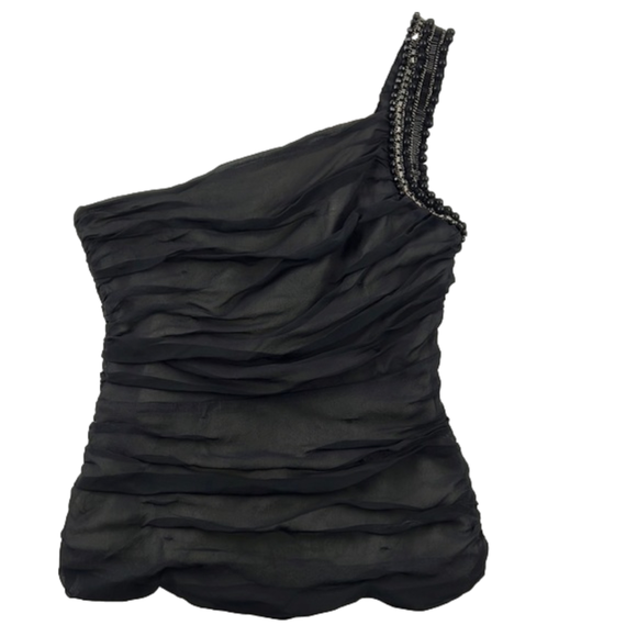 bebe Tops - ***SOLD****bebe  single shoulder elegant beaded tank top